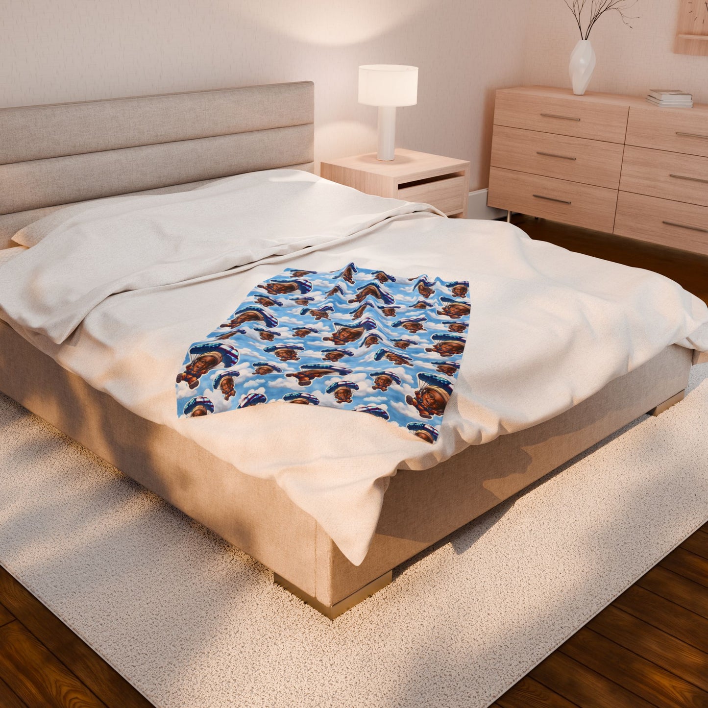 Sky Pirate Pattern Velveteen Plush Blanket