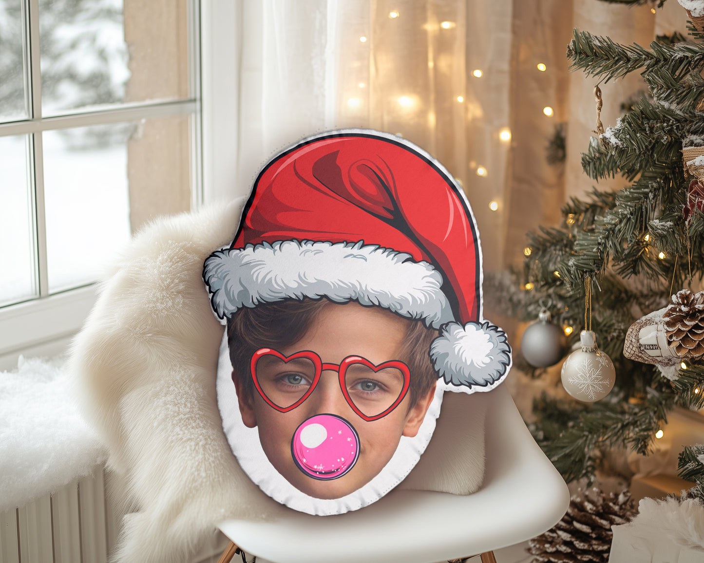 Santa Bubble Face pillow