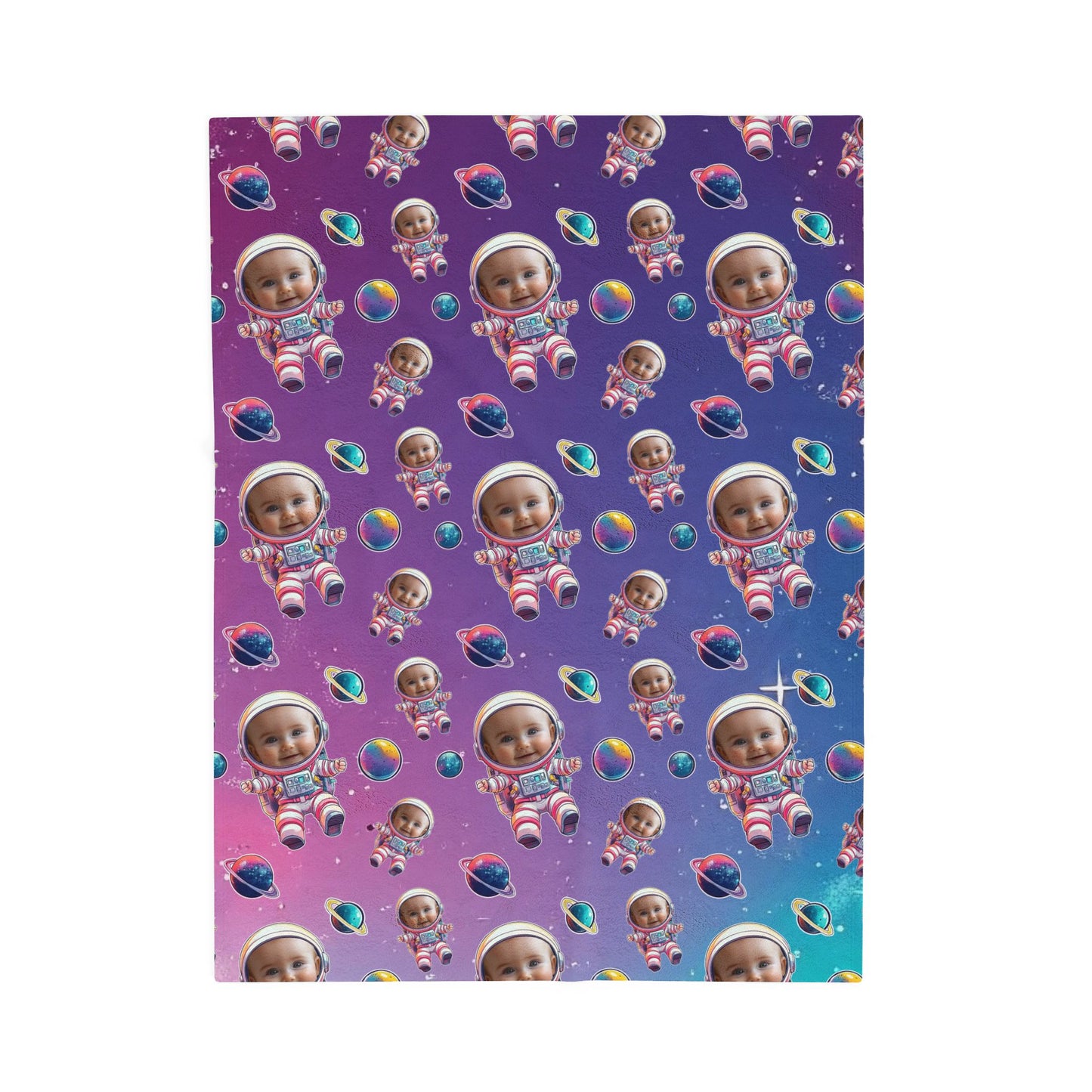 Cosmic Baby Astronaut Velveteen Plush Blanket