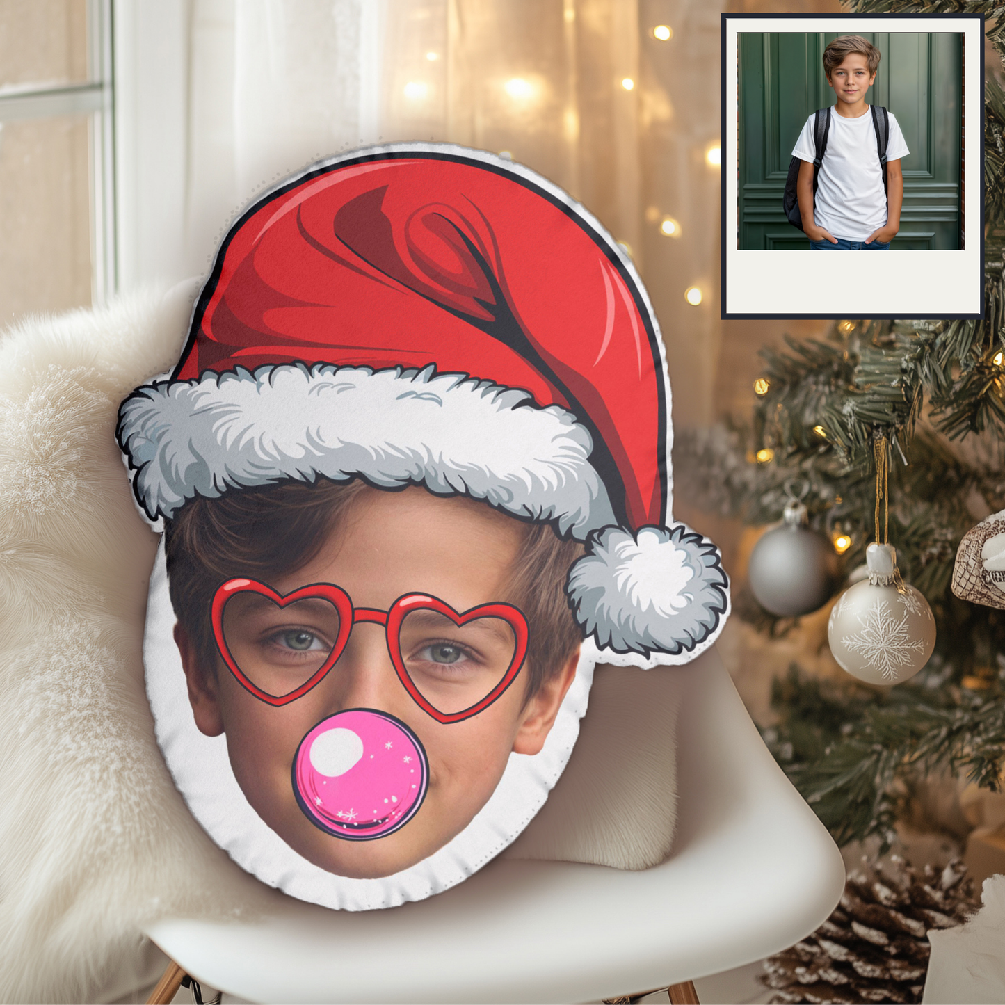 Santa Bubble Face pillow