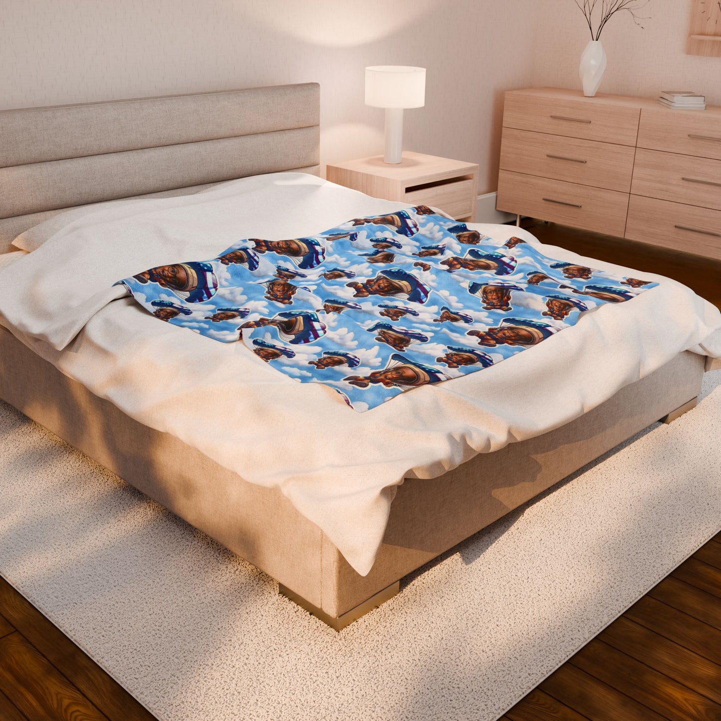 Sky Pirate Pattern Velveteen Plush Blanket