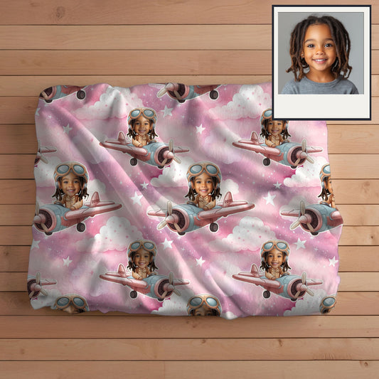 Aviator Girly Pattern Velveteen Plush Blanket