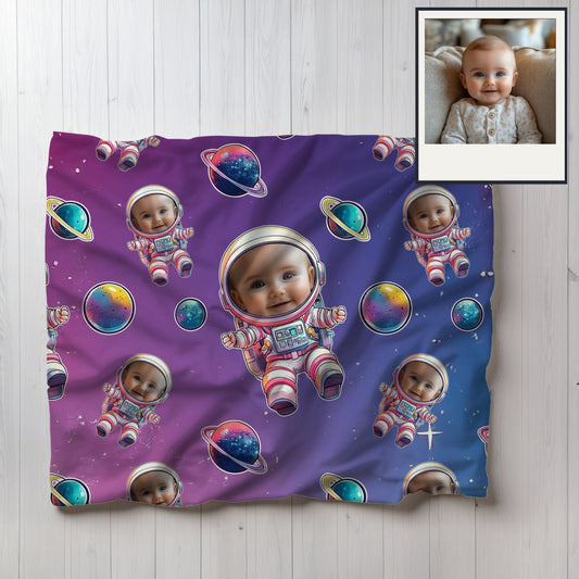 Cosmic Baby Astronaut Velveteen Plush Blanket