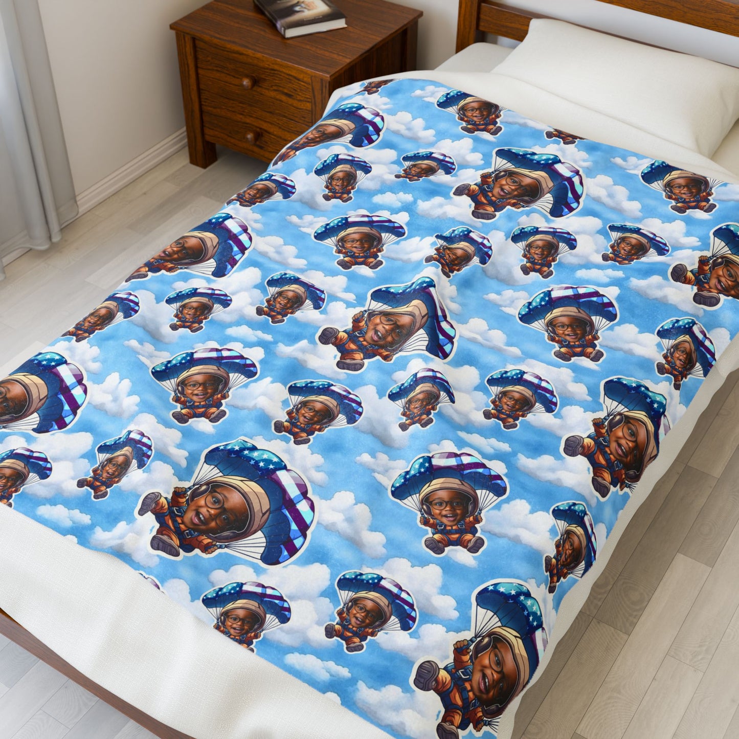 Sky Pirate Pattern Velveteen Plush Blanket