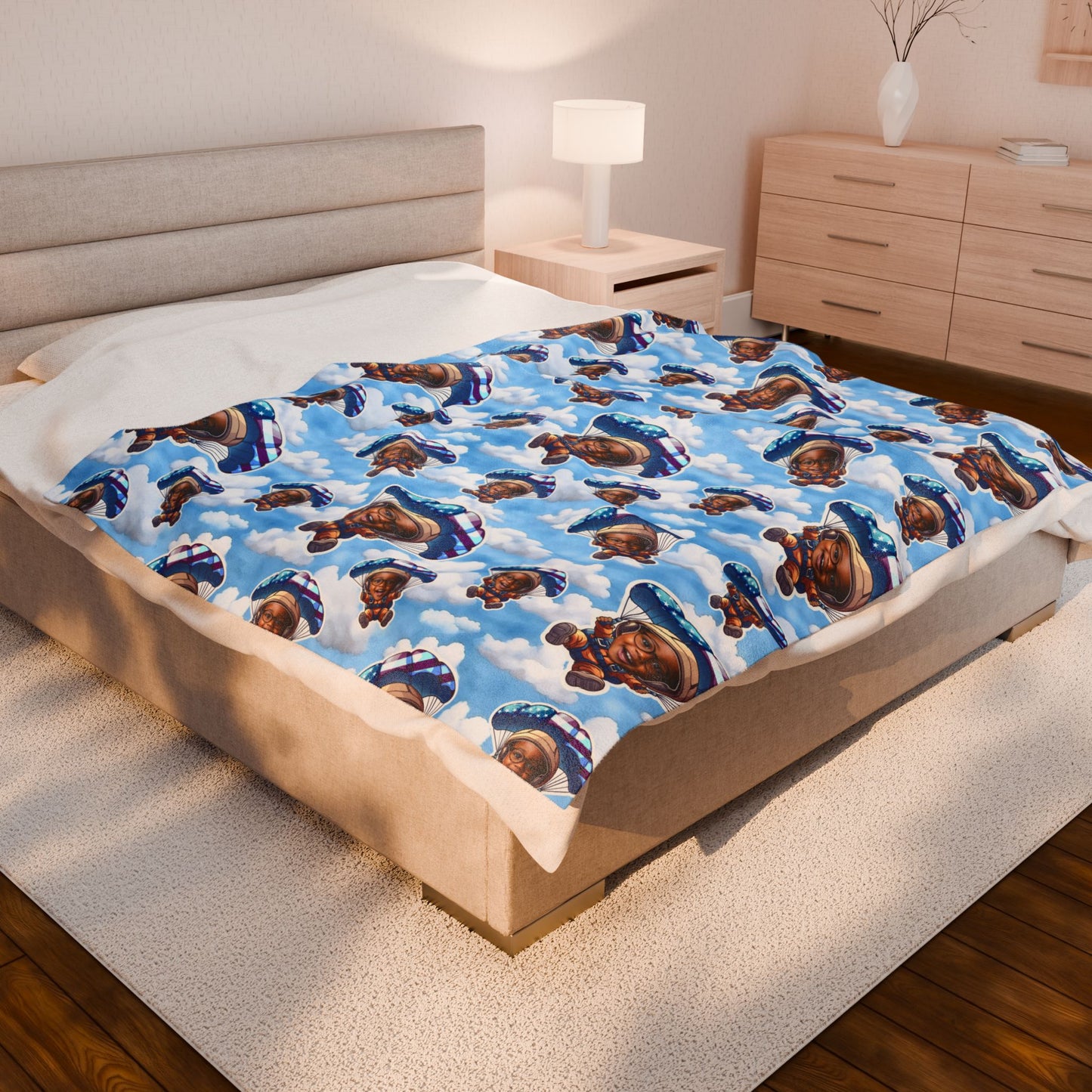 Sky Pirate Pattern Velveteen Plush Blanket