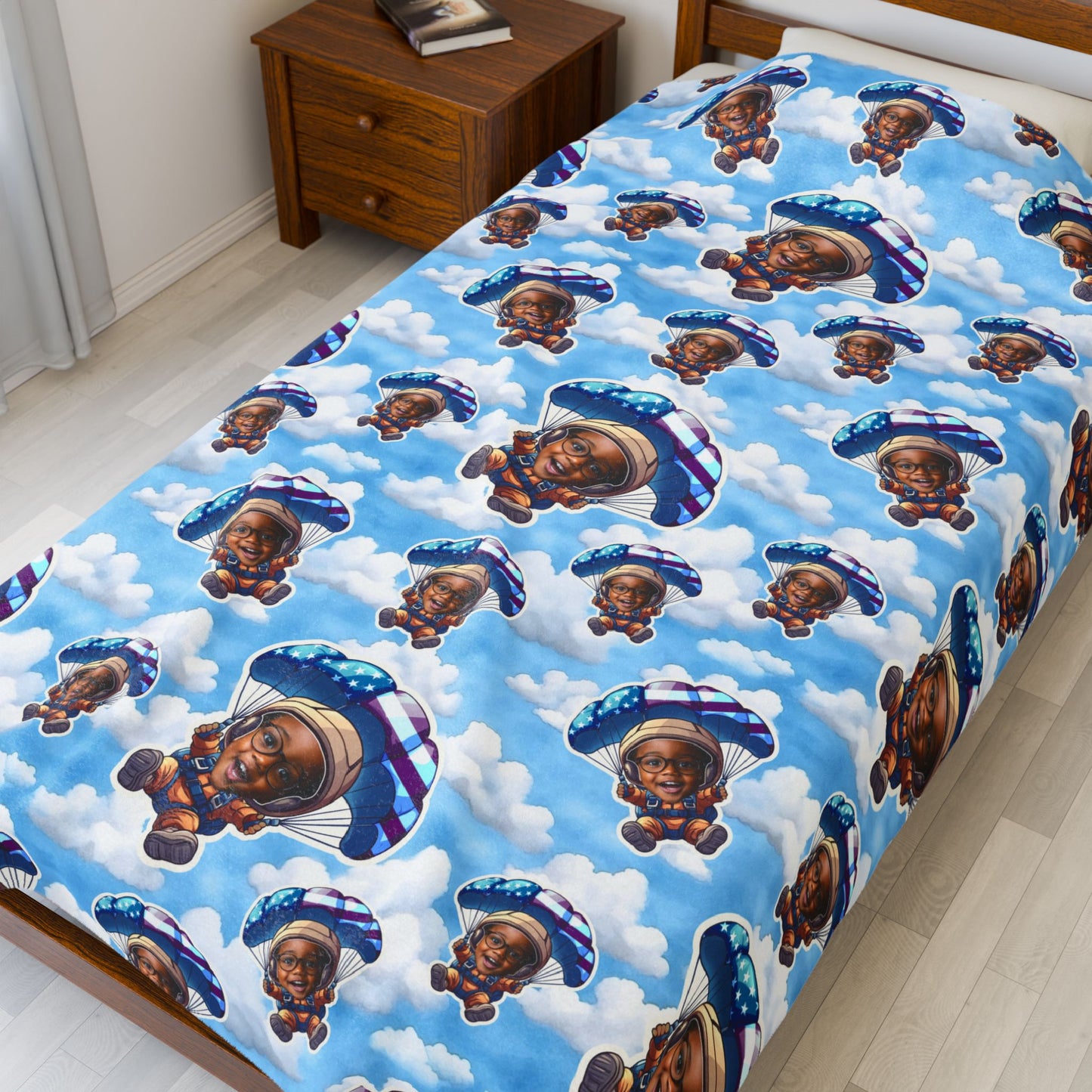 Sky Pirate Pattern Velveteen Plush Blanket
