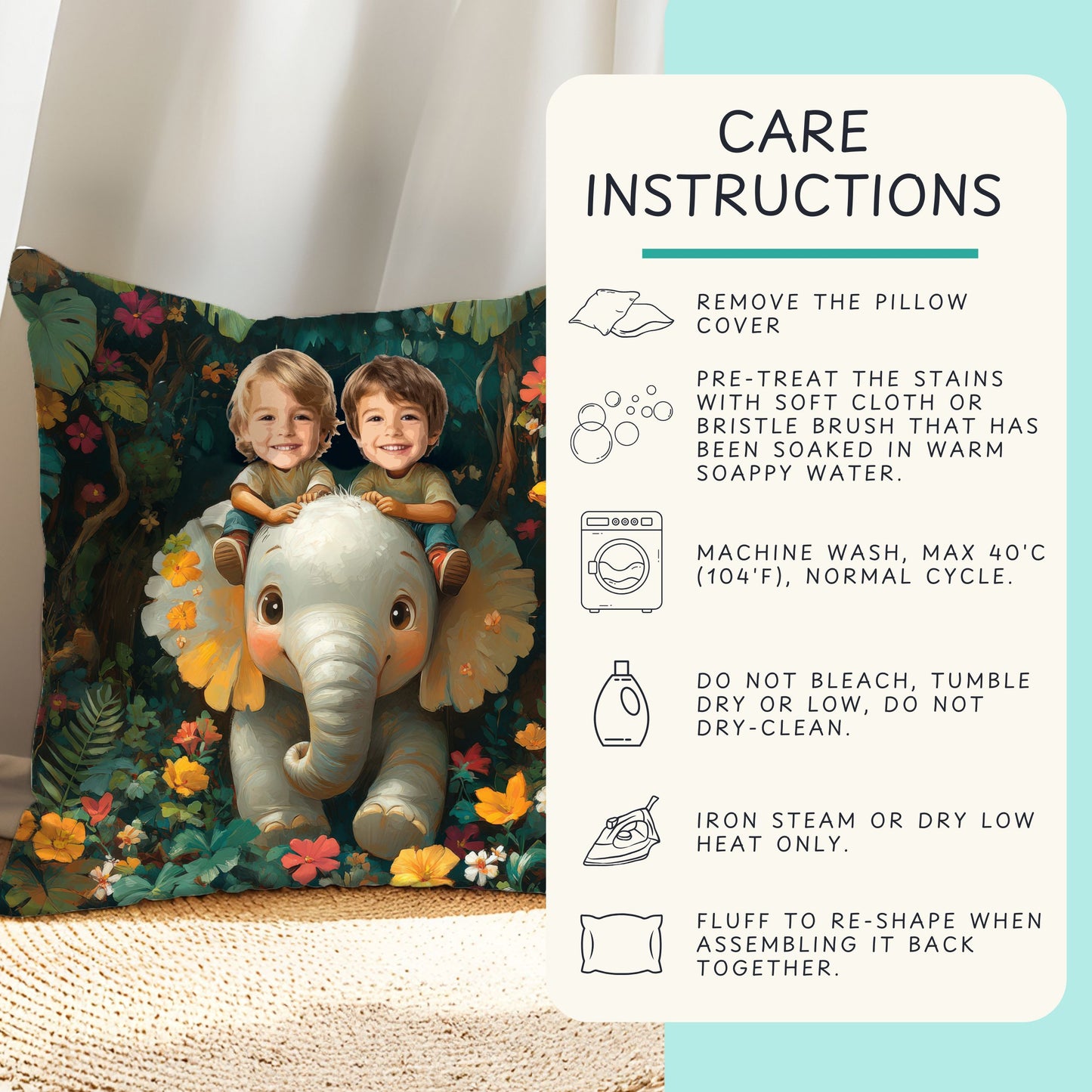 Elephant Ride Square Pillow