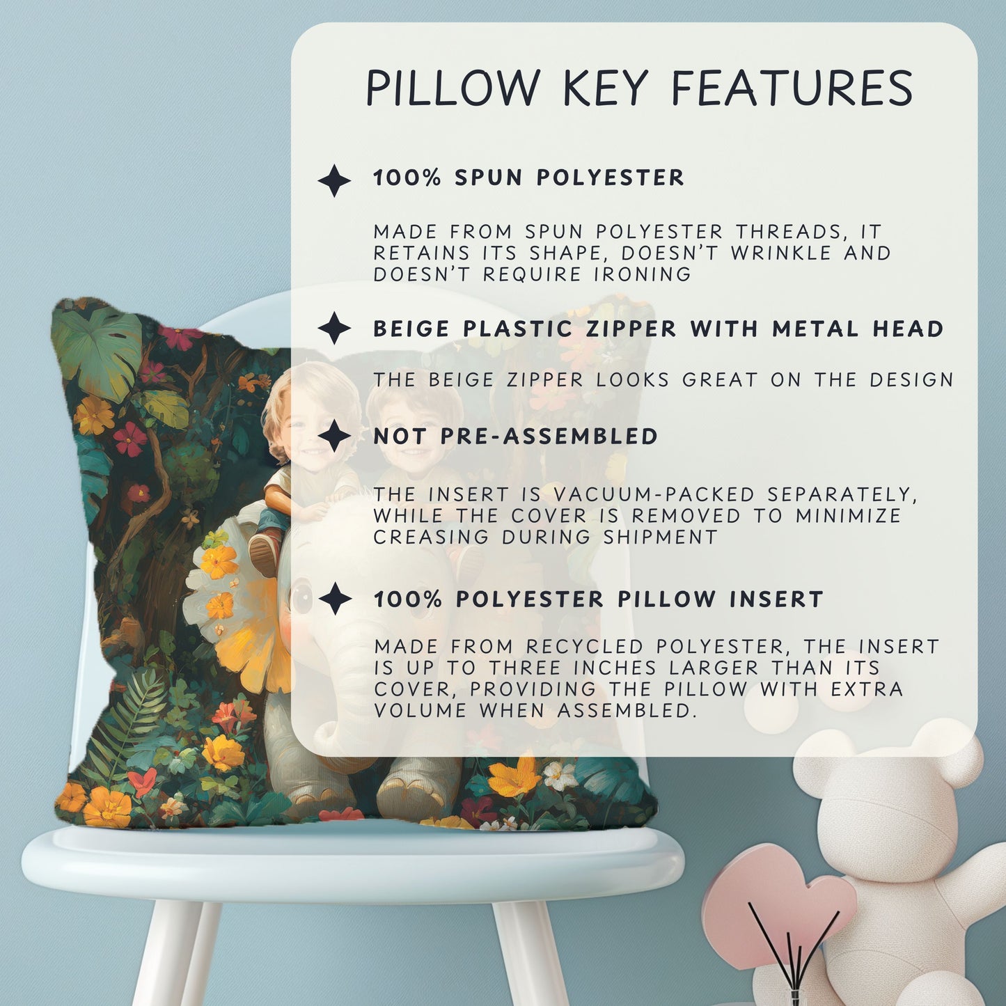 Elephant Ride Square Pillow